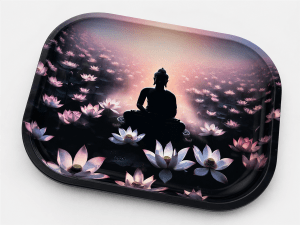 Lotus Field Buddha Metal Tray