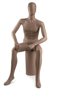 Seated Male Egghead Full-Body Mannequin | PM Collection | Zing Display