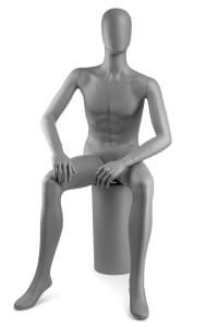 Seated Male Egghead Full-Body Mannequin | PM Collection | Zing Display