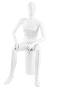 Seated Male Egghead Full-Body Mannequin | PM Collection | Zing Display