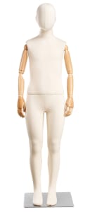 Child Fabric-Wrapped Mannequin with Articulating Arms | Natural, Burgundy, or Black | WP Series | Zing Display