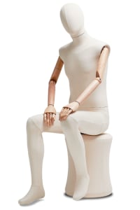 Male Fabric-Wrapped Mannequin with Articulating Arms | Natural, Burgundy, or Black | WP Series | Zing Display