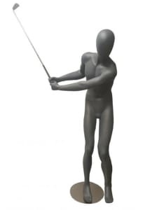 Grey Golf Mannequin - Premium Golf Display Mannequin for Retail & Pro Shops