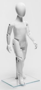 FIBERGLASS POSABLE GLOSSY WHITE 3T CHILD MANNEQUIN