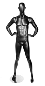Male Silver Metallic Pewter Fiberglass mannequin
