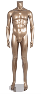 Male Mannequin Metallic Pewter Headless Changeable Heads