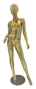 gold chrome female mannequin egghead headless pose retail display zing display
