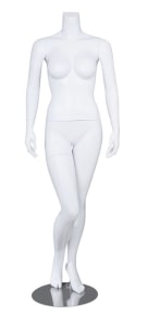 Matte White Headless Female Brazilian Mannequin - Changeable Heads