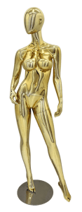 gold chrome female mannequin pose 5 retail display zing display