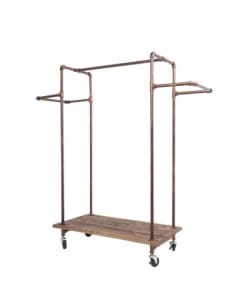 Brass H Rack with Wood Base