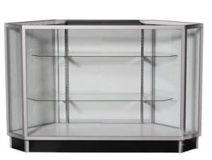 4 Tier Corner Display Rack in Glass from Zing Display