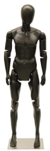 Fiberglass Posable Male Mannequin - Black