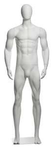 Plastic Egghead Male Mannequin - Matte White