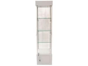 4-Shelf Glass Display Rack with Lower Cabinet