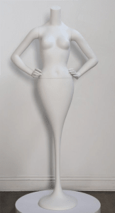 High-end mermaid mannequin dress form hands on hips with trumpet base by Zing Display