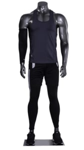kyle athletic headless male mannequin glossy gray