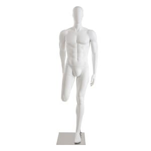 Trendy Stretching Egghead Matte White Male Mannequin