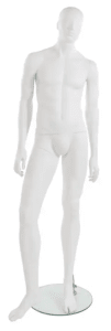 Trendy Abstract Matte White Male Mannequin - Pose 1