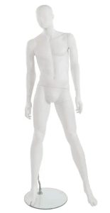 Trendy Abstract Matte White Male Mannequin - Pose 2