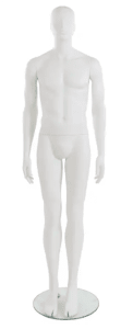 Trendy Abstract Matte White Male Mannequin - Pose 4