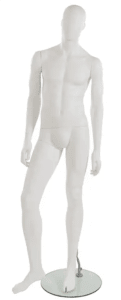 Trendy Egghead Matte White Male Mannequin - Pose 1