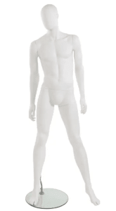 Trendy Egghead Matte White Male Mannequin - Pose 2