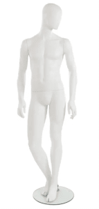 Trendy Egghead Matte White Male Mannequin - Pose 3