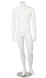 Headless male mannequin with glass base from Zing Display