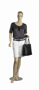 Caucasian Female Standing Mannequin With Realistic Head