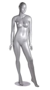 Glossy Silver Female Fiberglass Mannequin