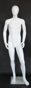 5' 7" Male Matte White Egghead Mannequin