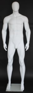 Matte White Athletic Egghead Male Mannequin