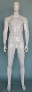 Gloss White Athletic Egghead Male Mannequin