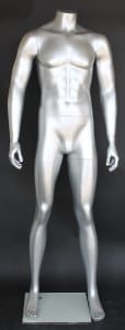 Silver Male Headless Mannequin 5'6" Height