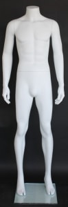 Matte White Male Headless Mannequin 5'8" Height