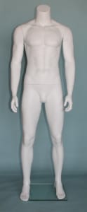 Matte White Male Headless Mannequin Muscular