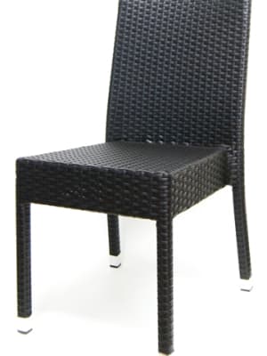 Coffee PVC Wicker Restaurant Patio Chair â€“ High Back