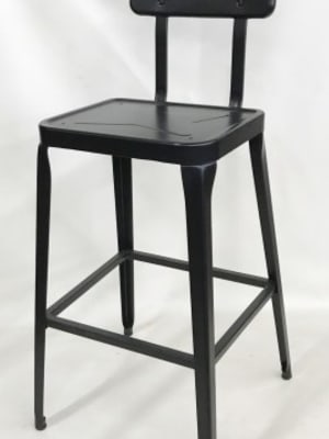 Industrial Black Metal Bar Stool Weight 24 lbs