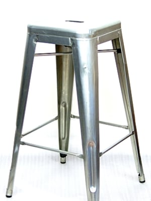 SILVER Industrial Steel Backless  Barstool