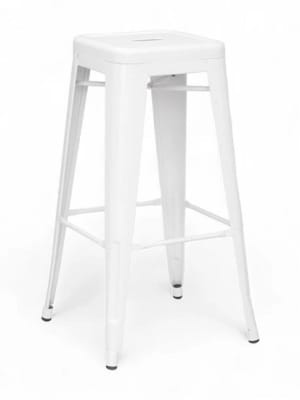 Backless Industrial Metal Bar Stool: 4 Colors