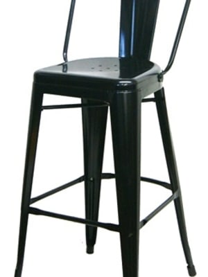 Industrial Black Metal Bar Stools w/Fully Welded Construction