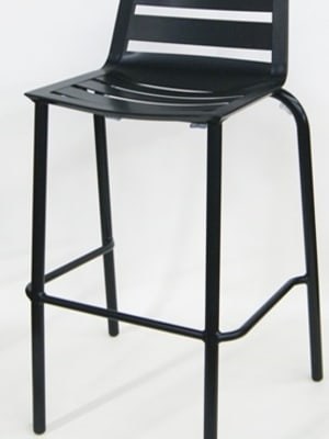 Outdoor Aluminum Black Polished Bar Stools â€“ Commercial All-Weather Seating