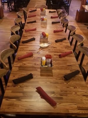 Flamed Ash Wood Light Restaurant Table Tops