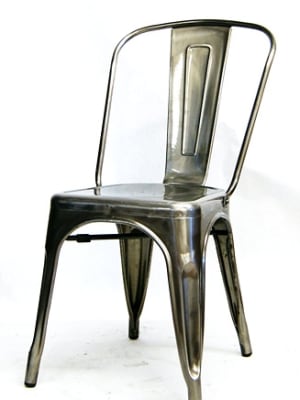 Pewter Glossy Industrial Design Chair