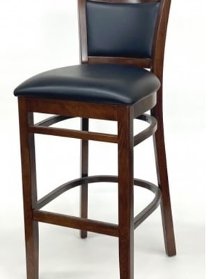 Upholstered Wood Restaurant Bar Stool: Black