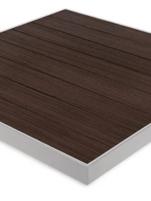 Teak Espresso Aluminum w/ SilverEdge- Restaurant Tabletops