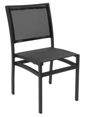 Restaurant Sling Performance Weave Outdoor Patio Chairs :Black