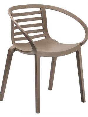 Outdoor Modern Resin Ladder Arm Chair