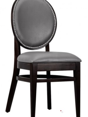 Modern Upholstered Wood Chair with Nail Head Trim