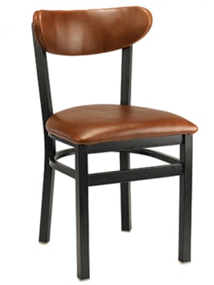 Black Metal Chair with Custom Padded Seat & Back